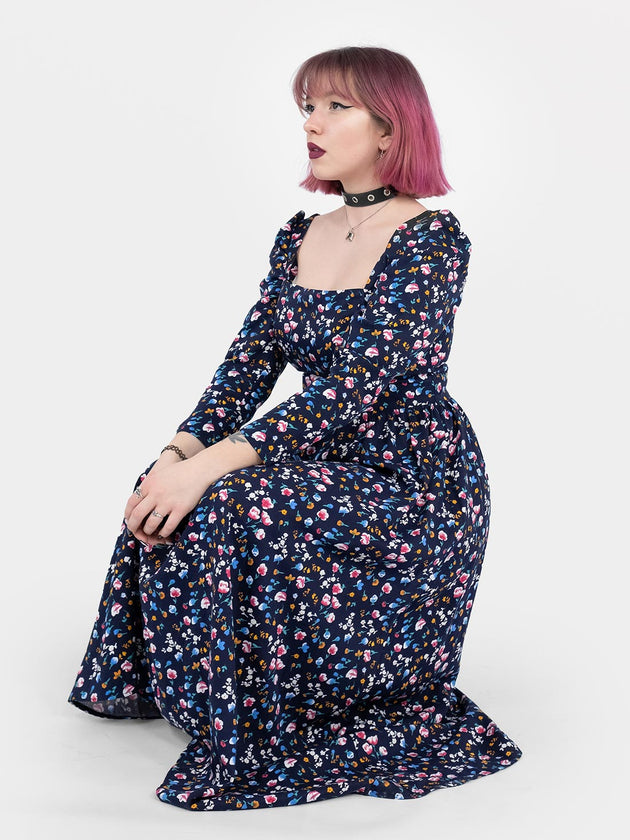The Maiden Blue Floral Maxi Dress