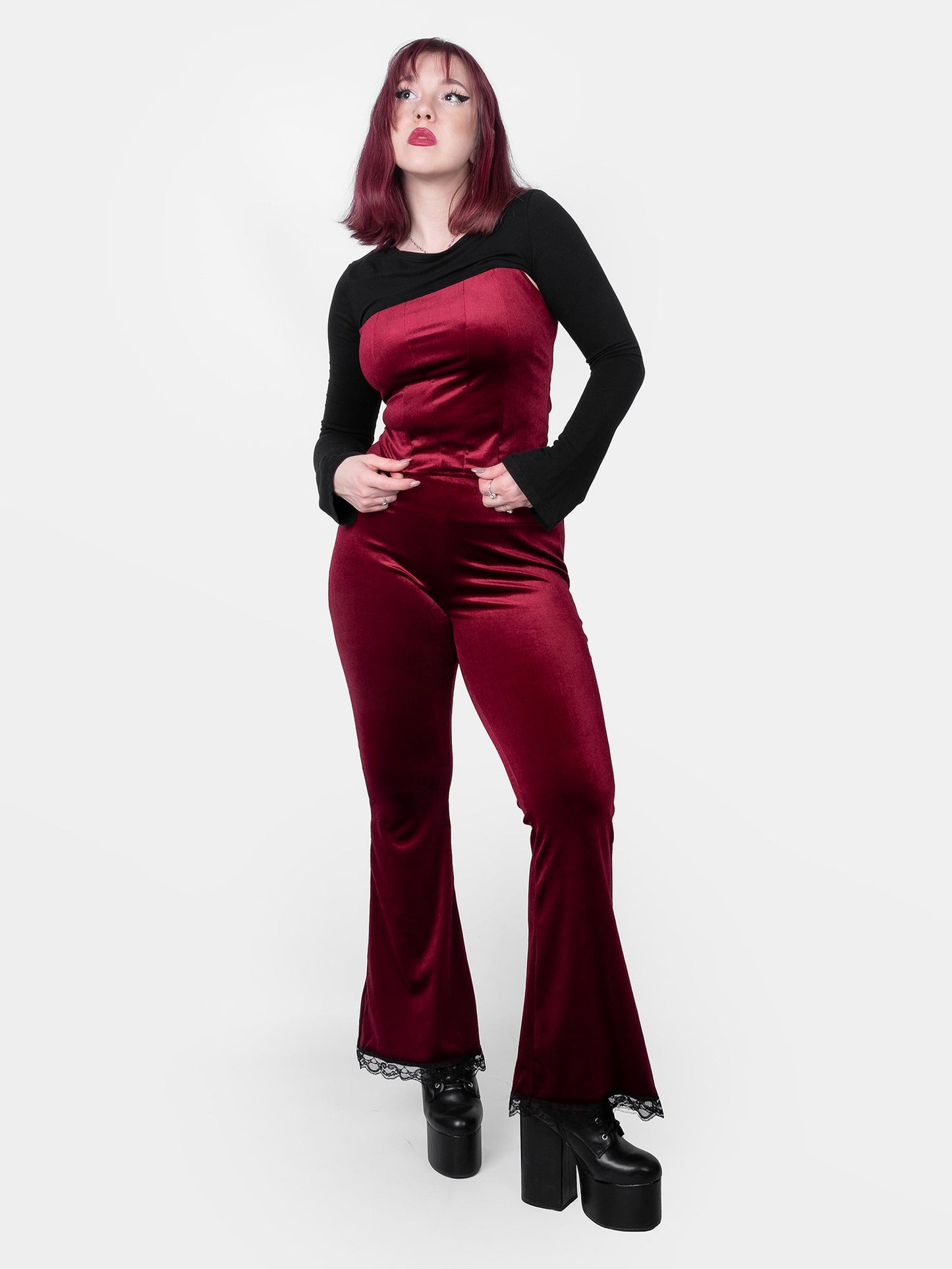 Conjure Burgundy Velvet Corset Top