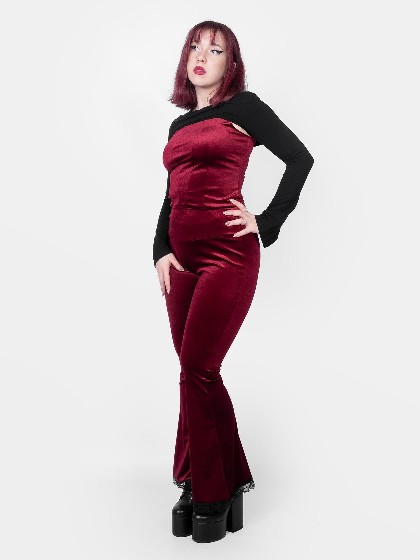 Conjure Burgundy Velvet Corset Top