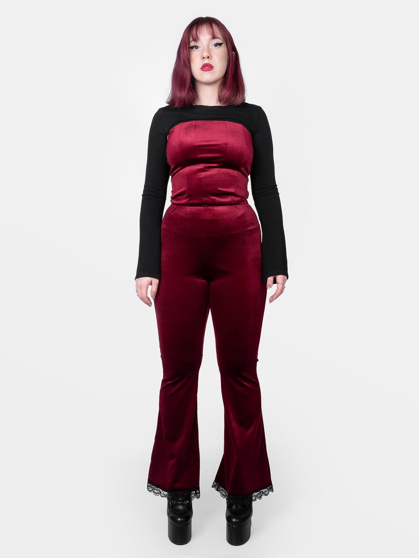 Conjure Burgundy Velvet Corset Top