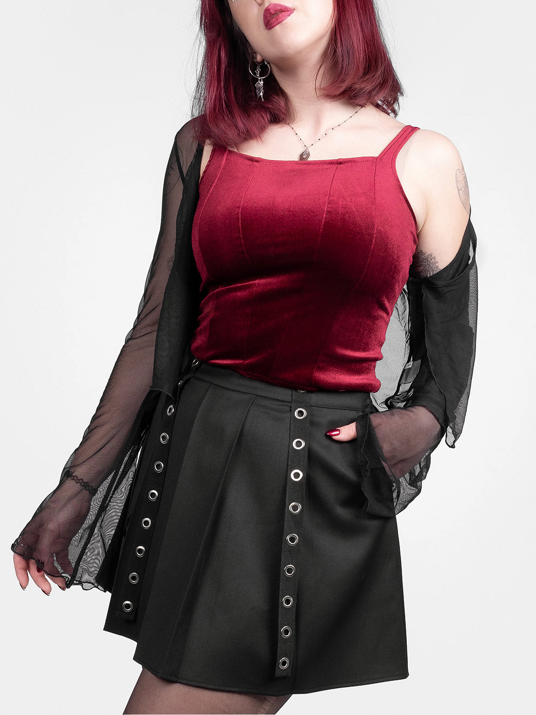 Conjure Burgundy Velvet Corset Top