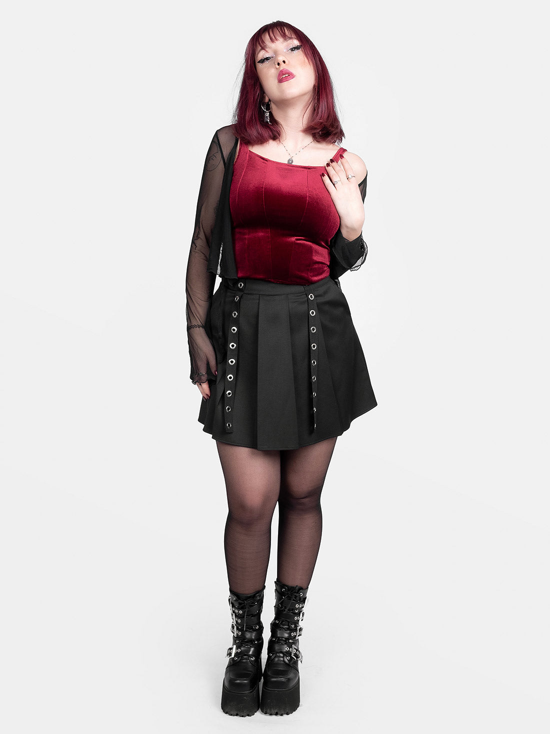 Conjure Burgundy Velvet Corset Top