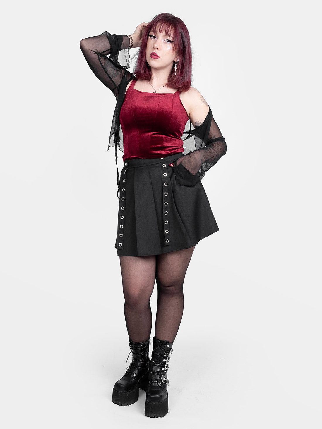 Conjure Burgundy Velvet Corset Top