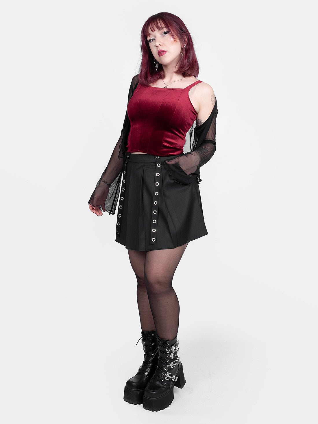 Conjure Burgundy Velvet Corset Top