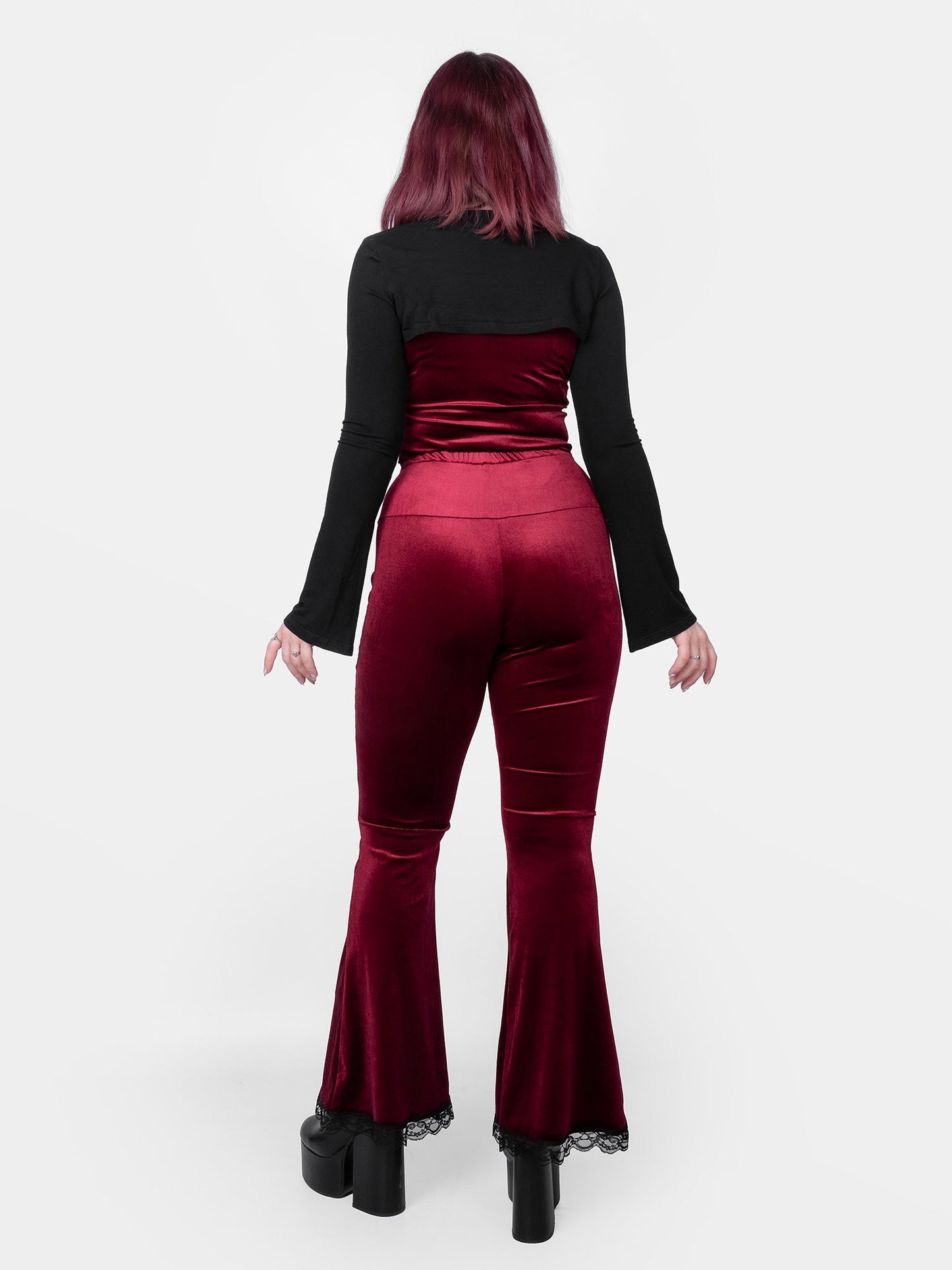 Sempre Burgundy Velvet Flares