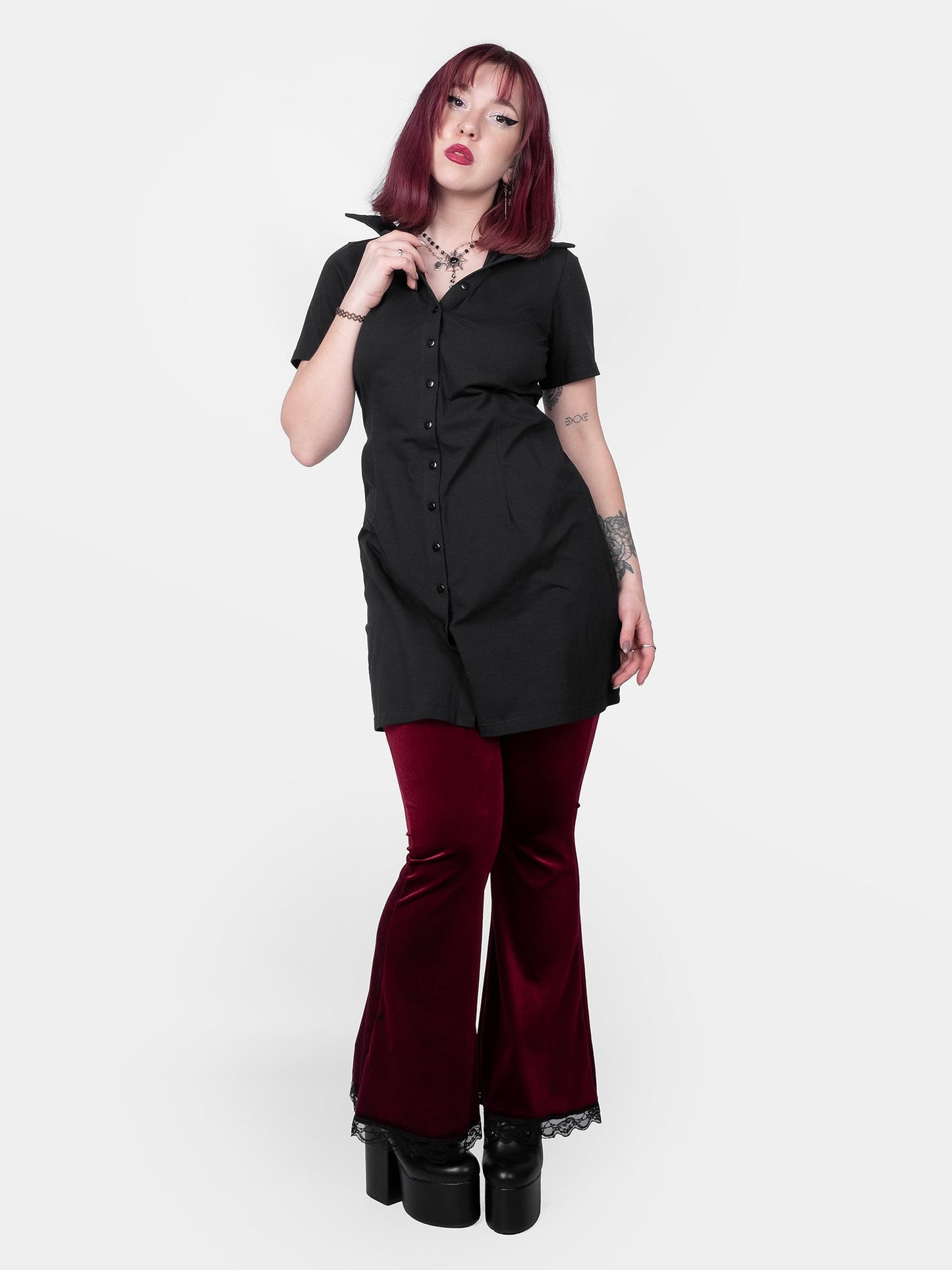 Sempre Burgundy Velvet Flares