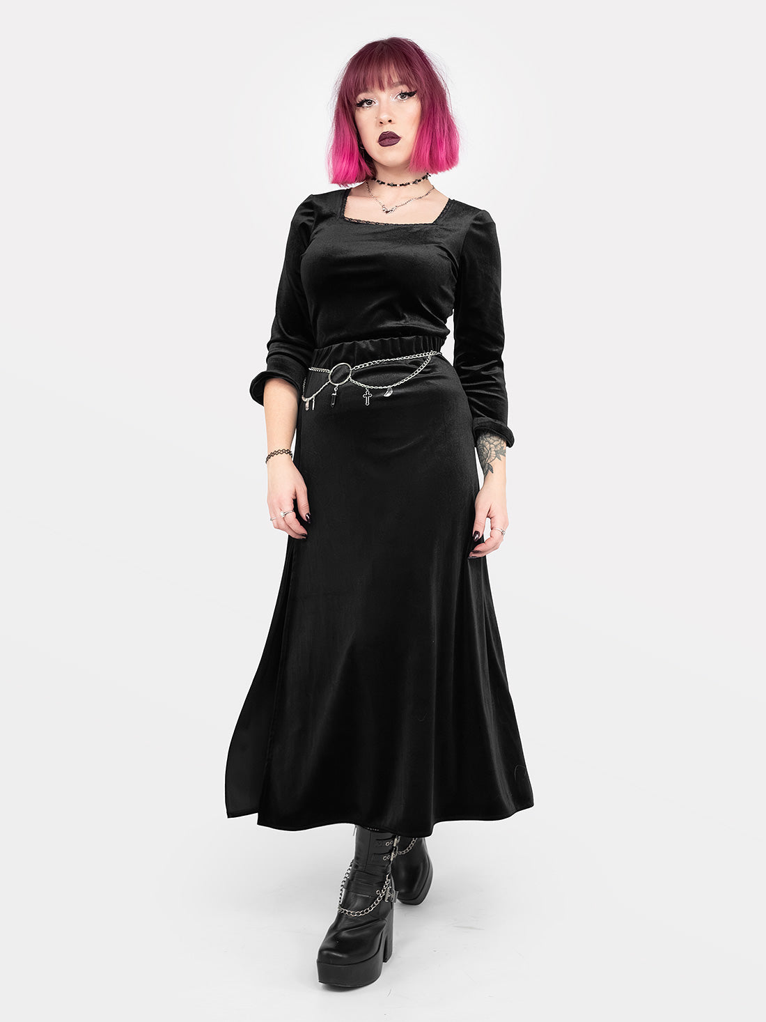 Hestia Velvet Midaxi Skirt