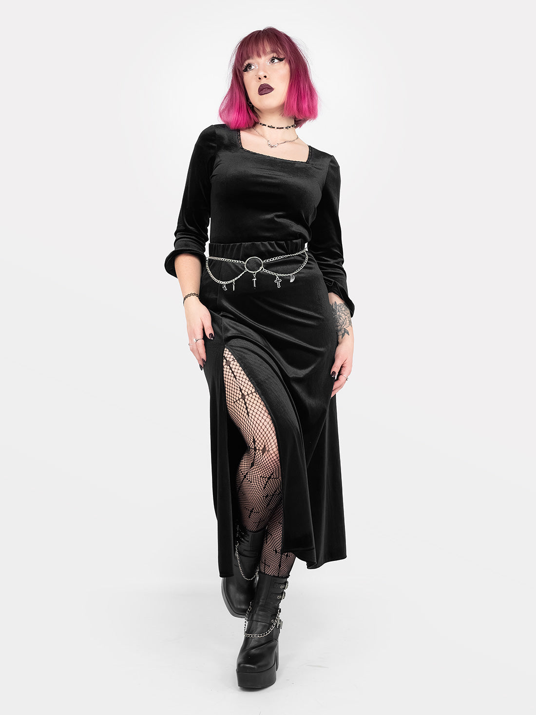 Hestia Velvet Midaxi Skirt
