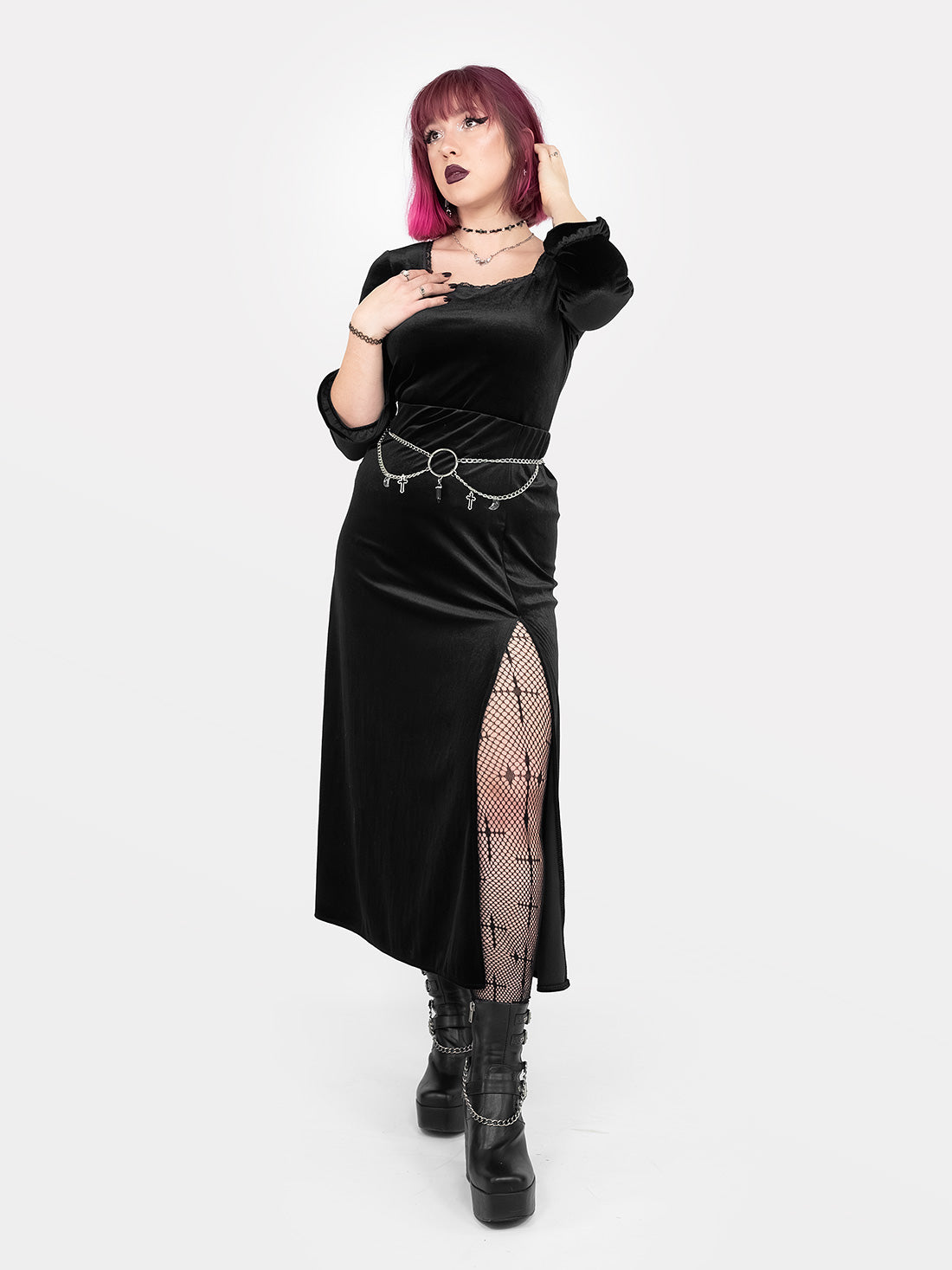 Hestia Velvet Midaxi Skirt