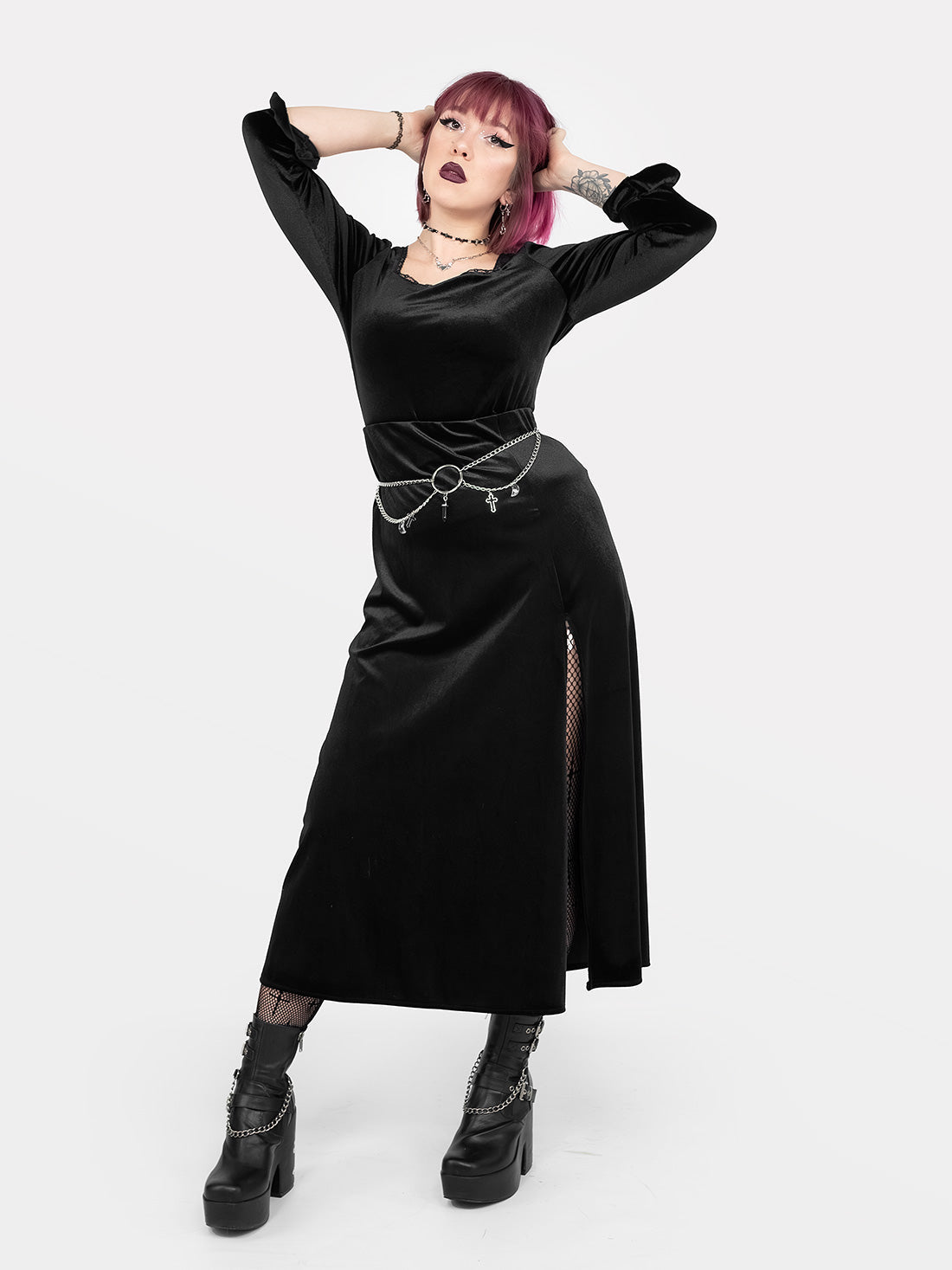 Hestia Velvet Midaxi Skirt