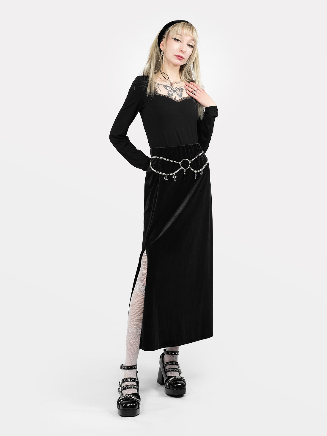 Hestia Velvet Midaxi Skirt