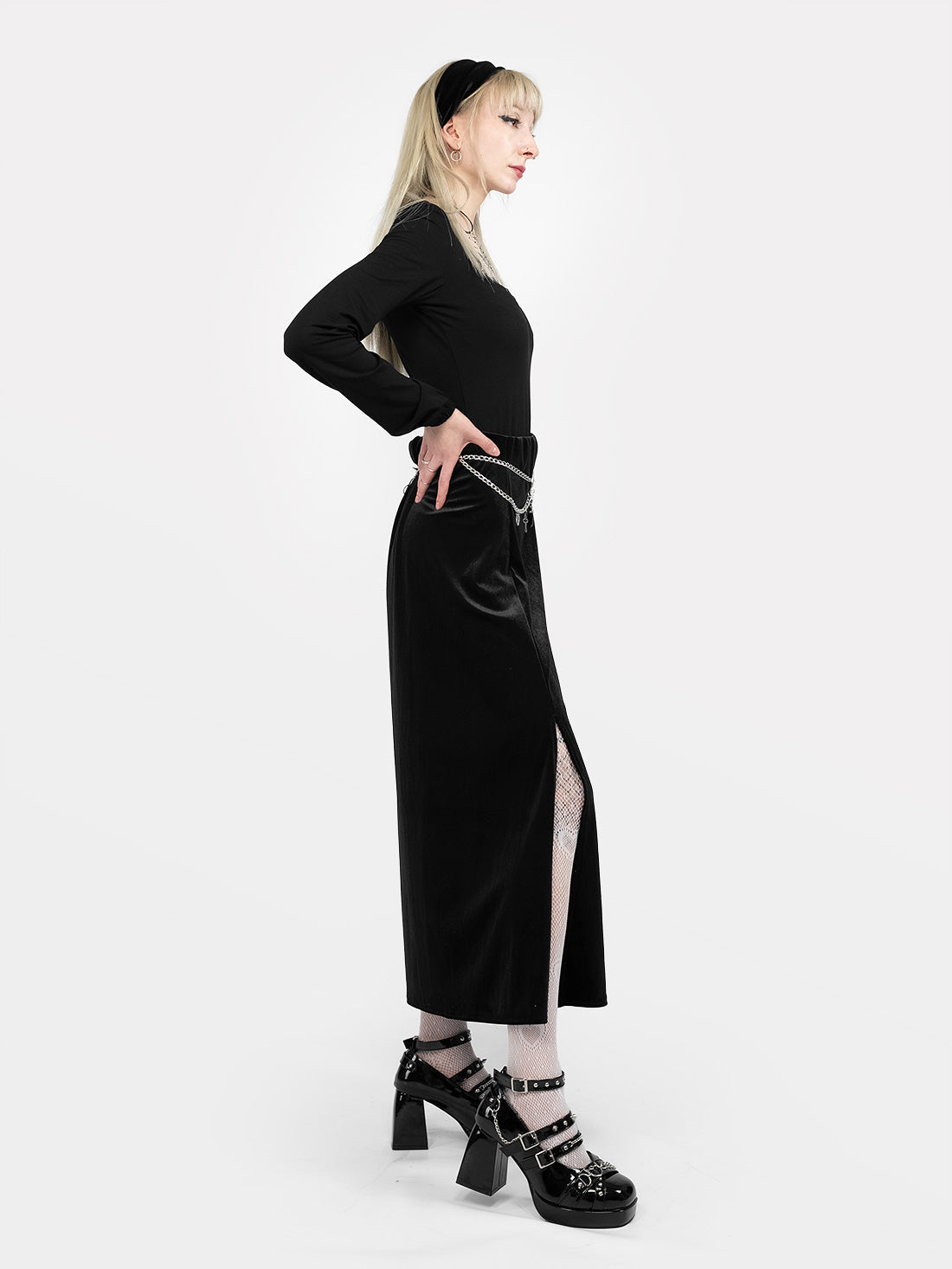 Hestia Velvet Midaxi Skirt