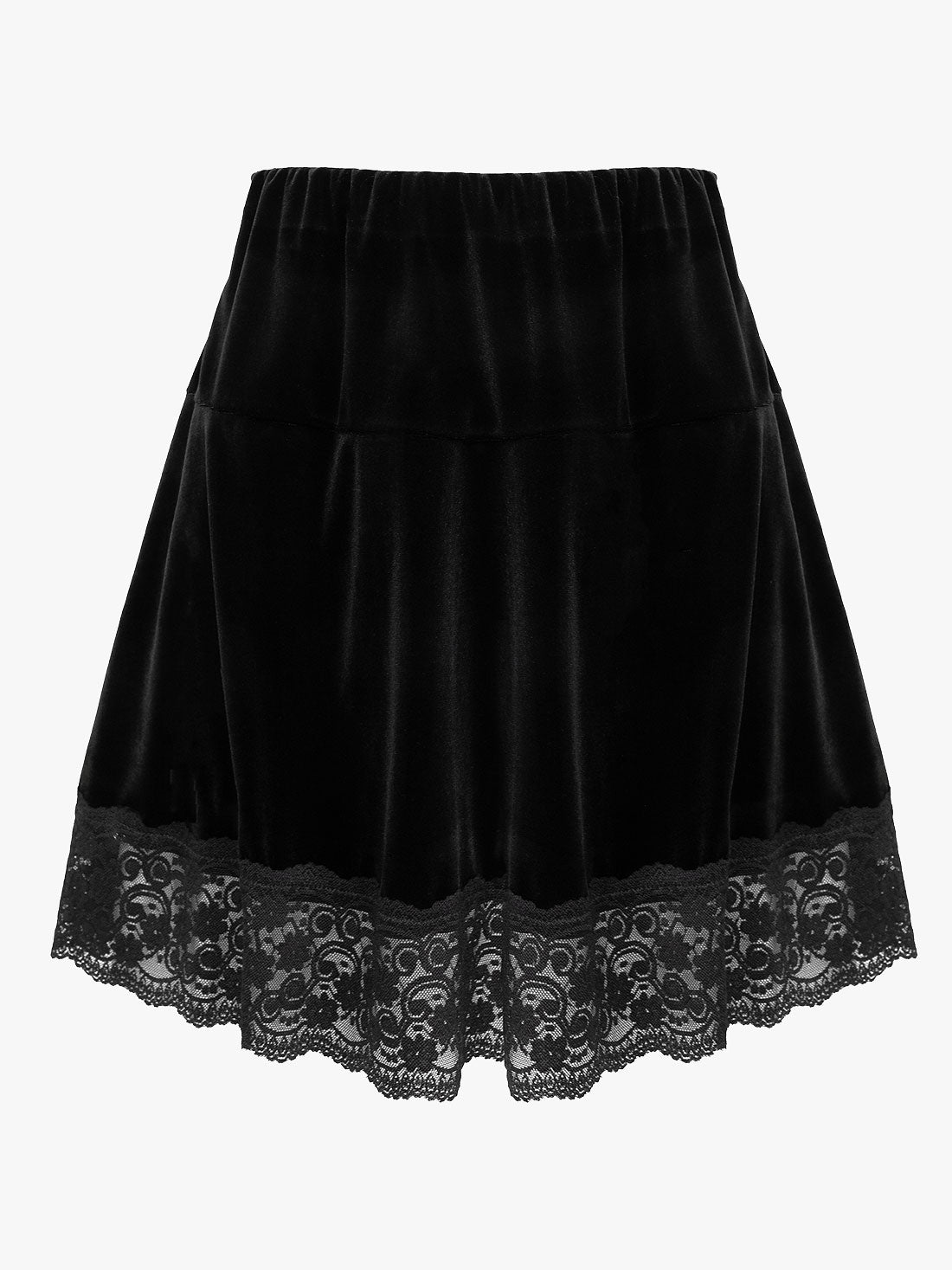 Afterdark Velvet Mini Skirt With Lace