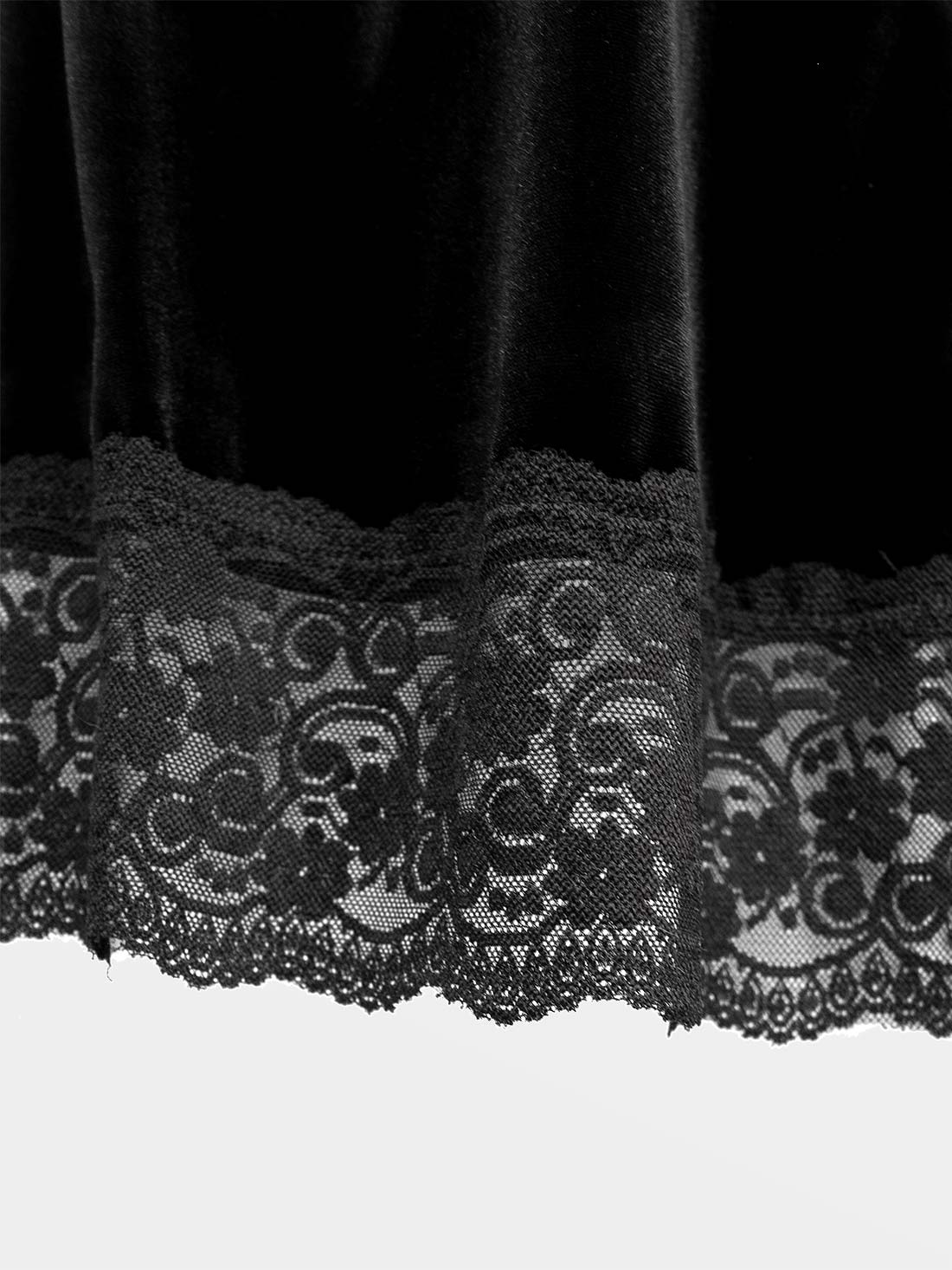 Afterdark Velvet Mini Skirt With Lace