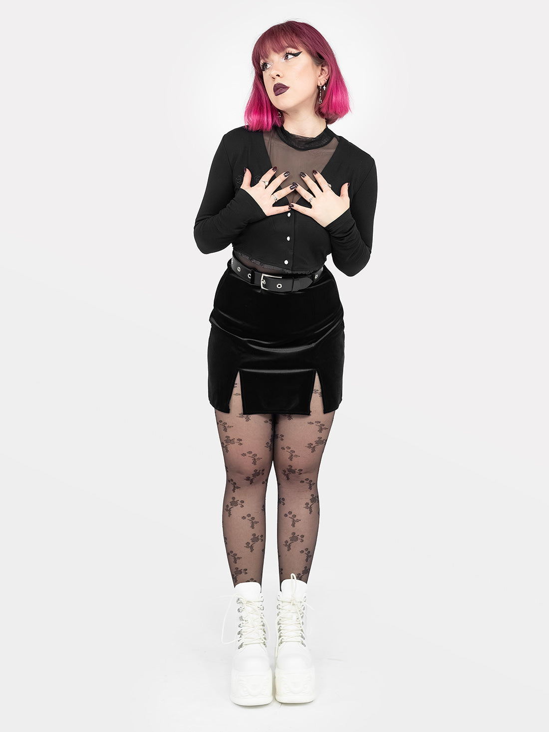 Agony Velvet Mini Skirt