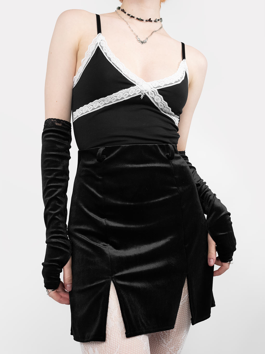 Agony Velvet Mini Skirt