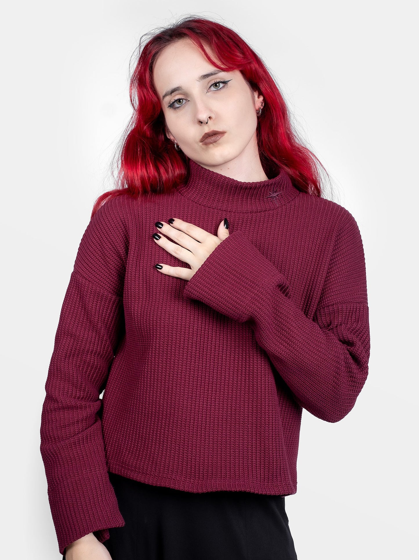 Astrid Burgundy Turtleneck
