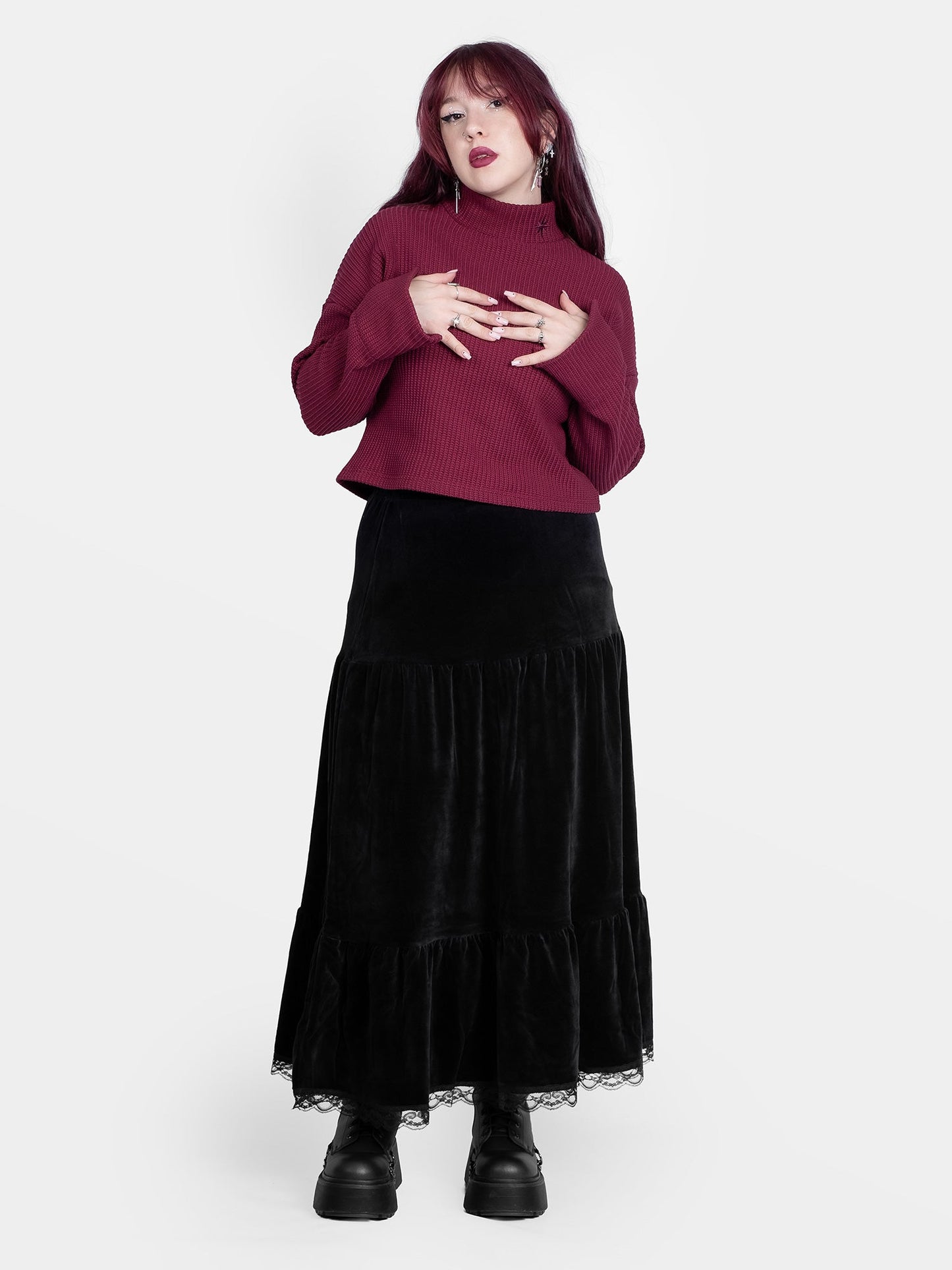 Astrid Burgundy Turtleneck