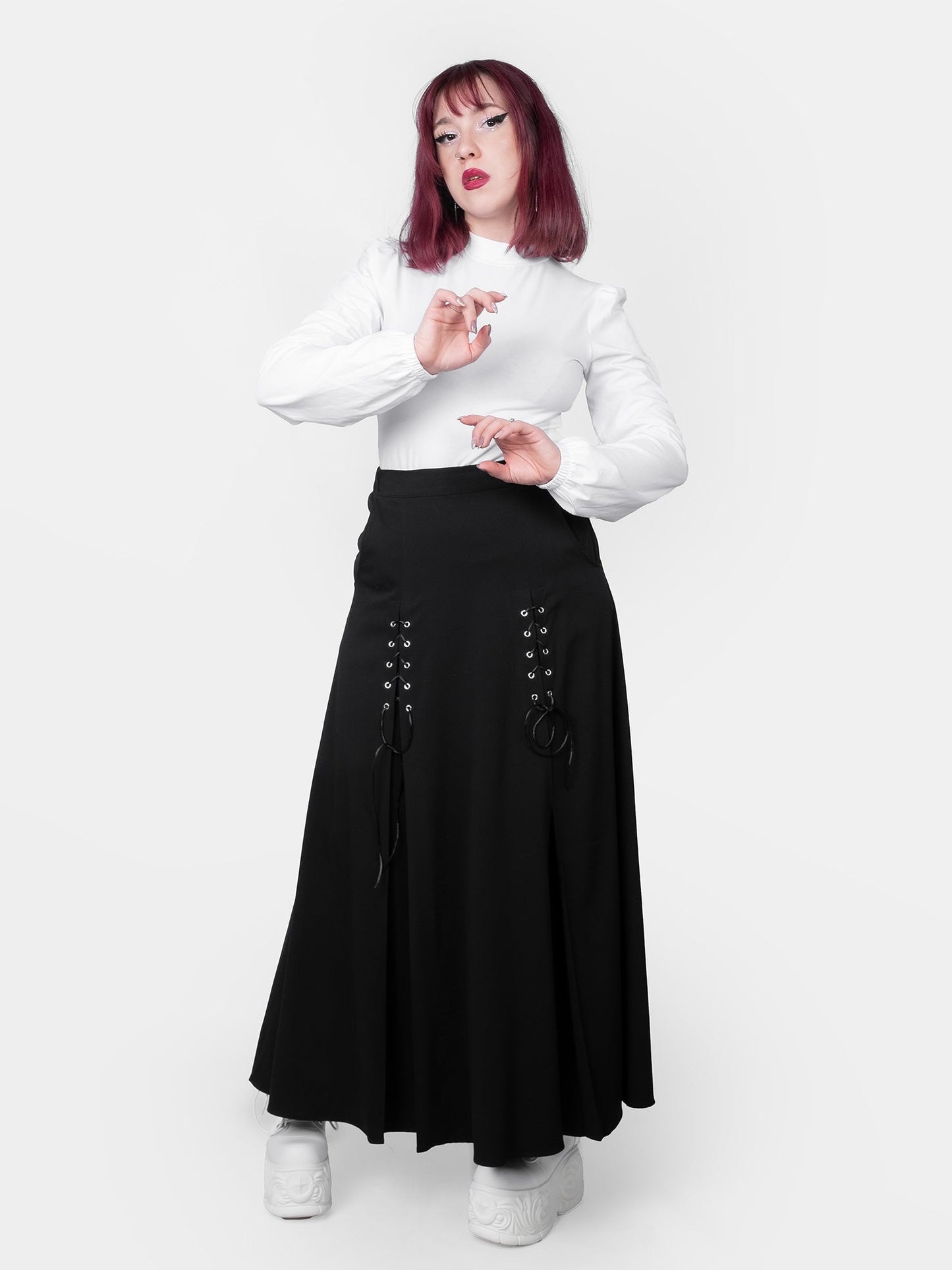 Zoeva White Puff Sleeve Turtleneck