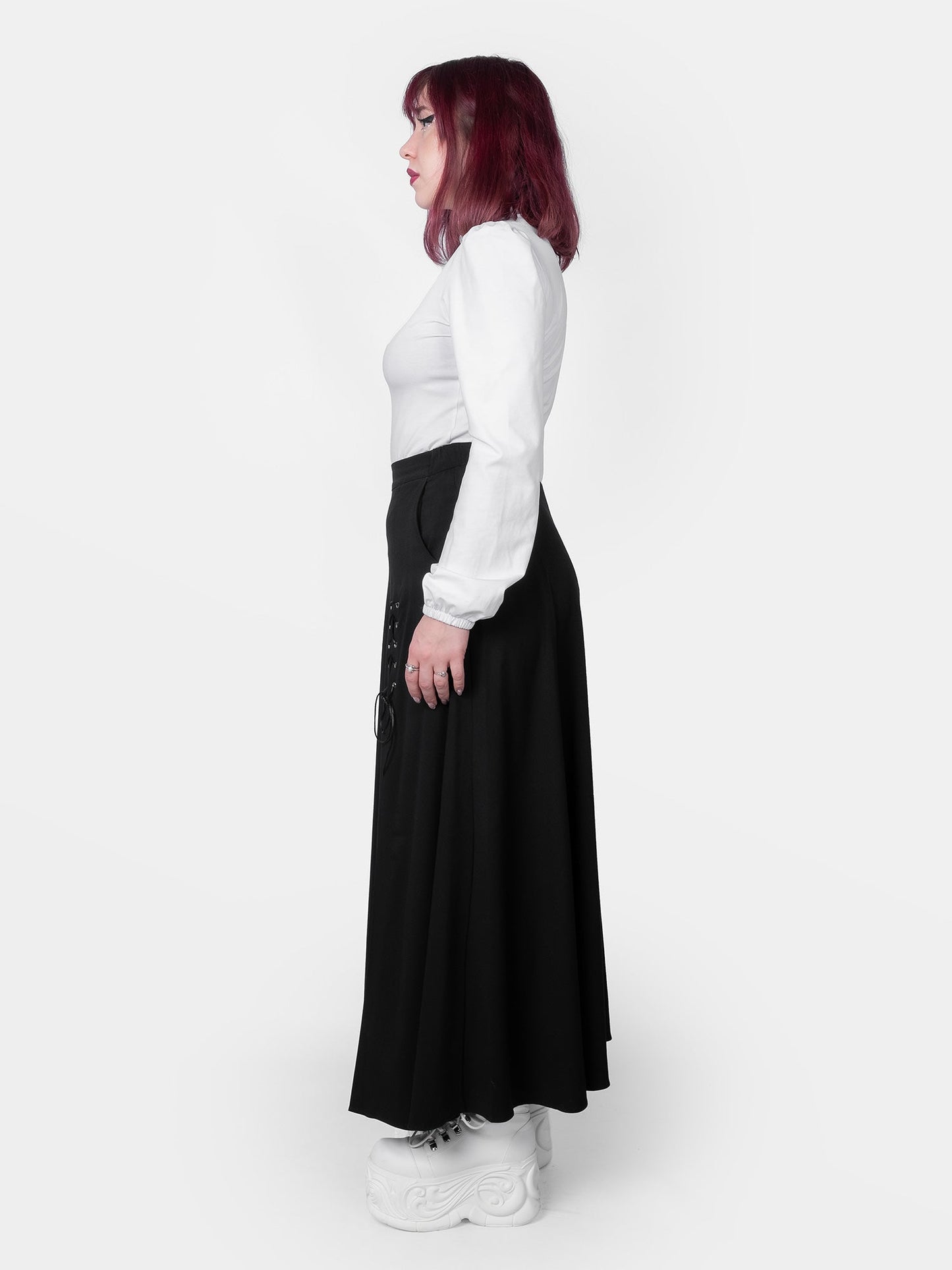 Zoeva White Puff Sleeve Turtleneck