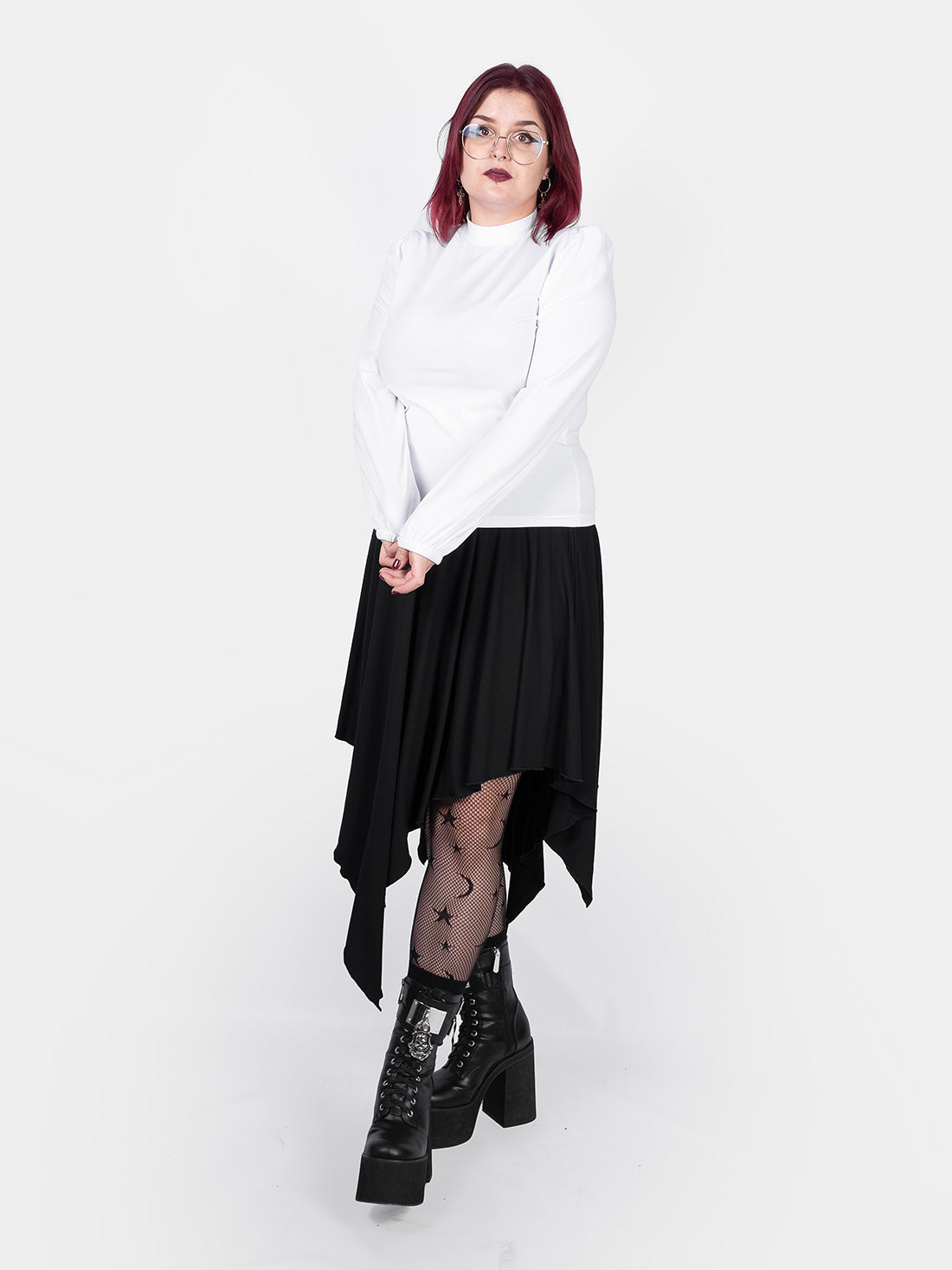 Zoeva White Puff Sleeve Turtleneck