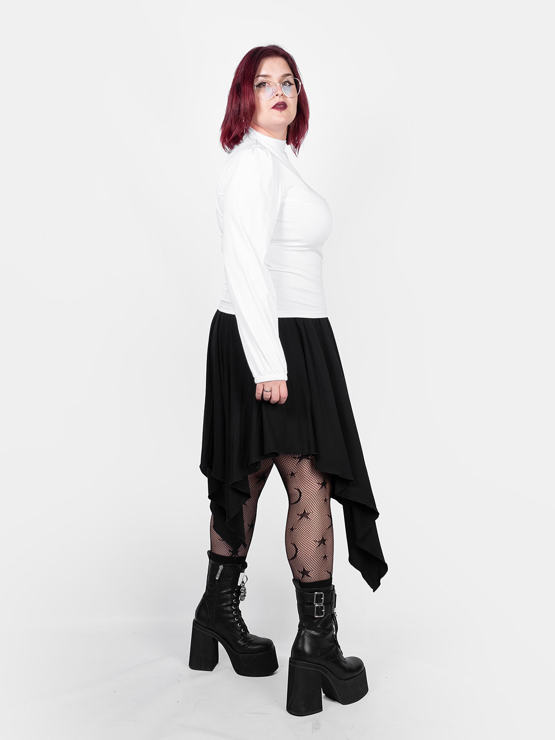 Zoeva White Puff Sleeve Turtleneck