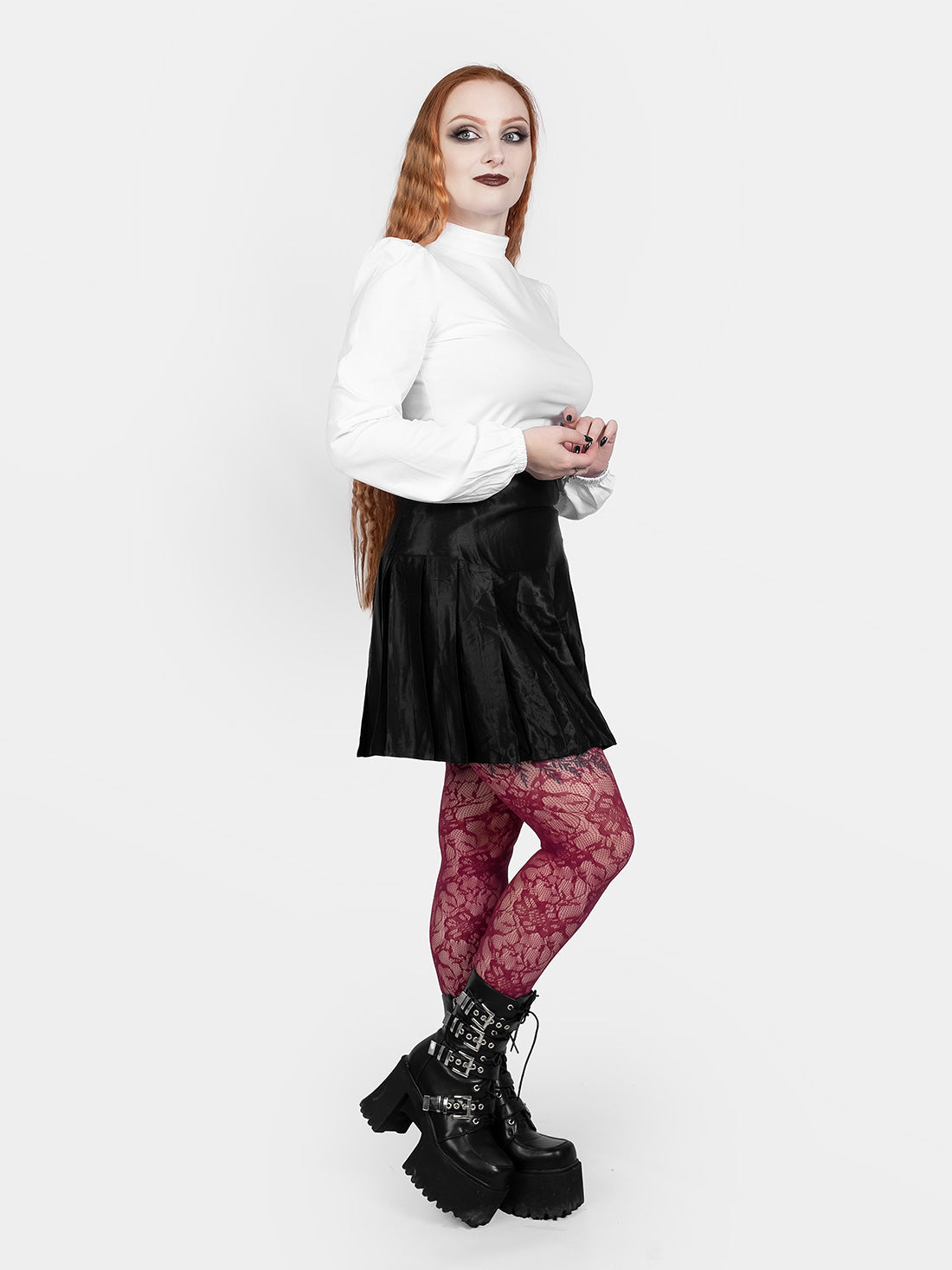 Zoeva White Puff Sleeve Turtleneck