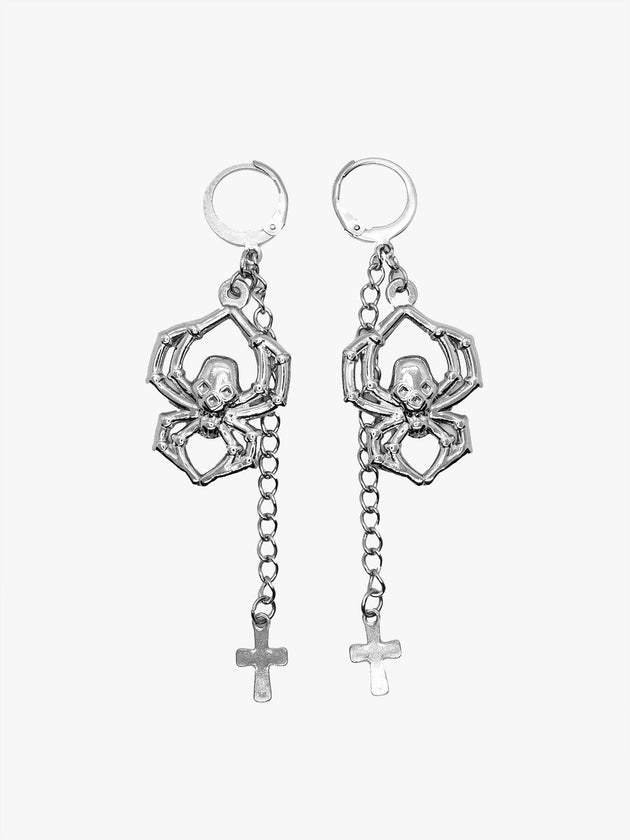 Frenzy Spider and Cross Earrings