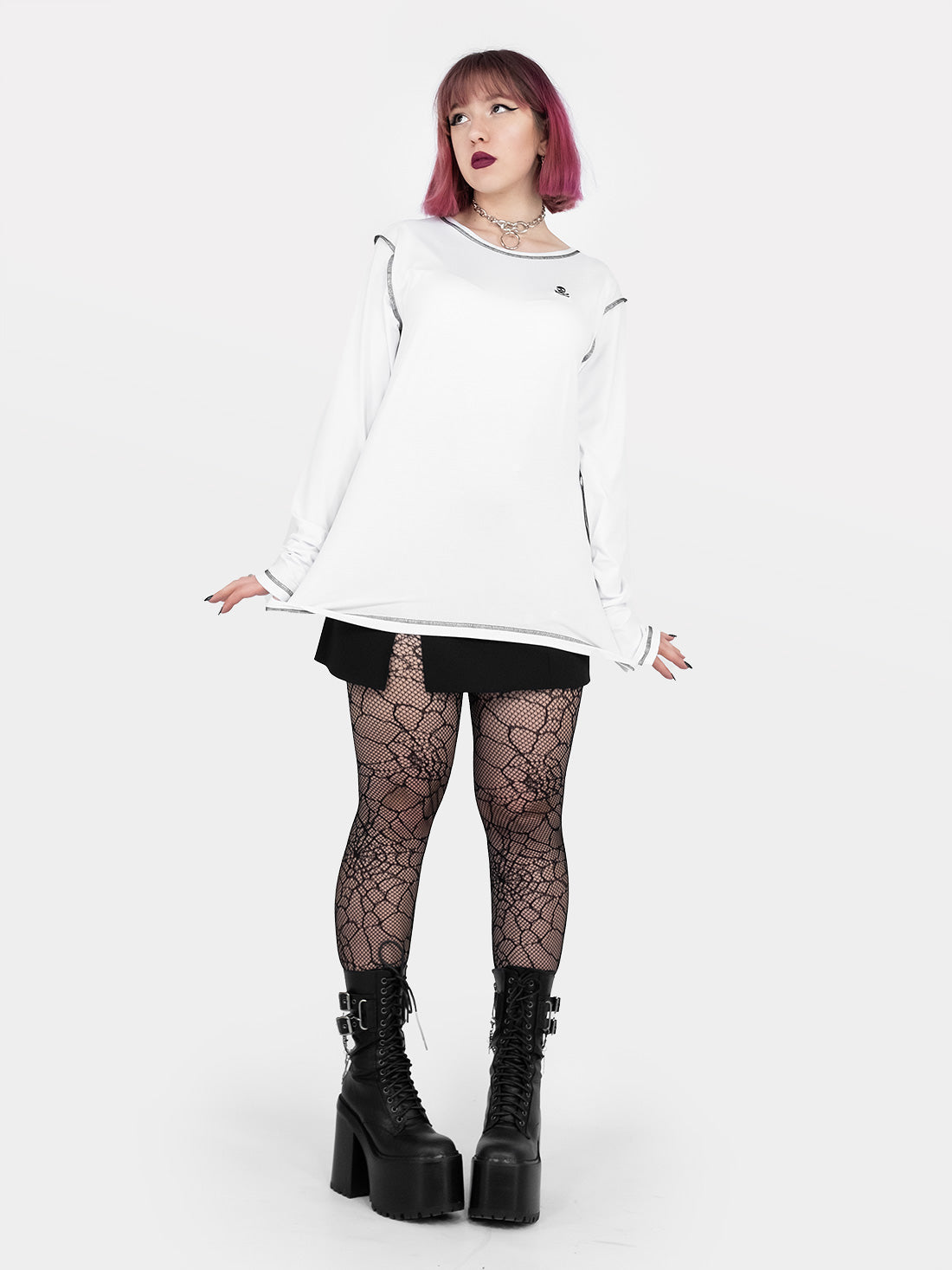 Skully White Embroidered Longsleeve