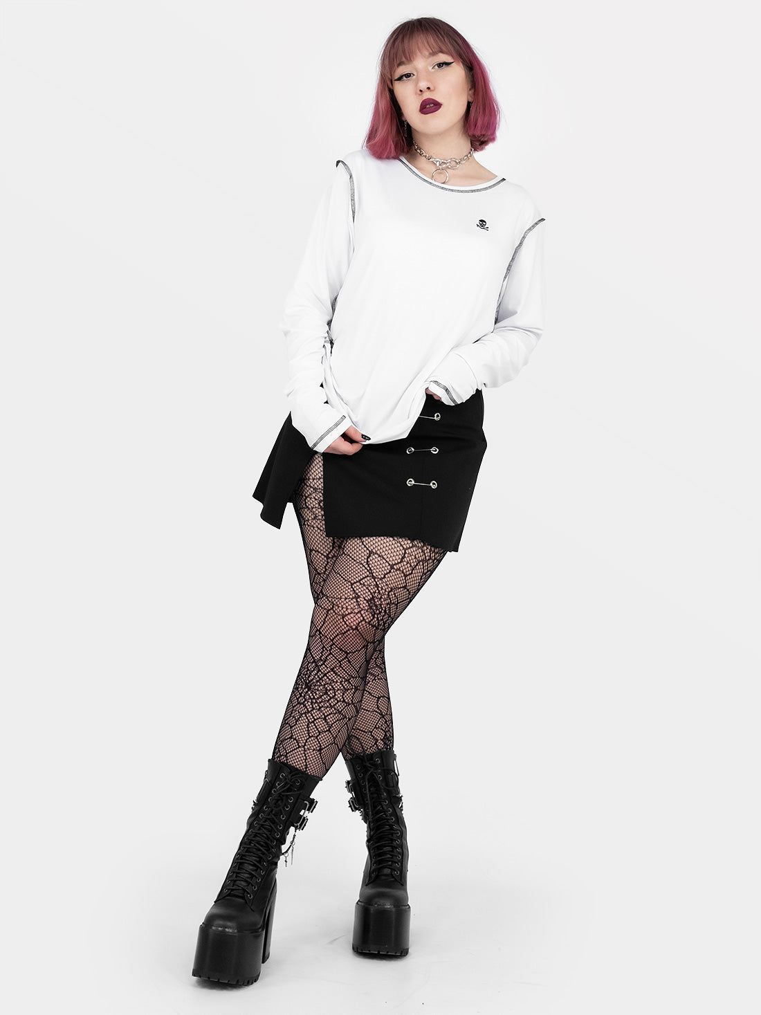 Skully White Embroidered Longsleeve