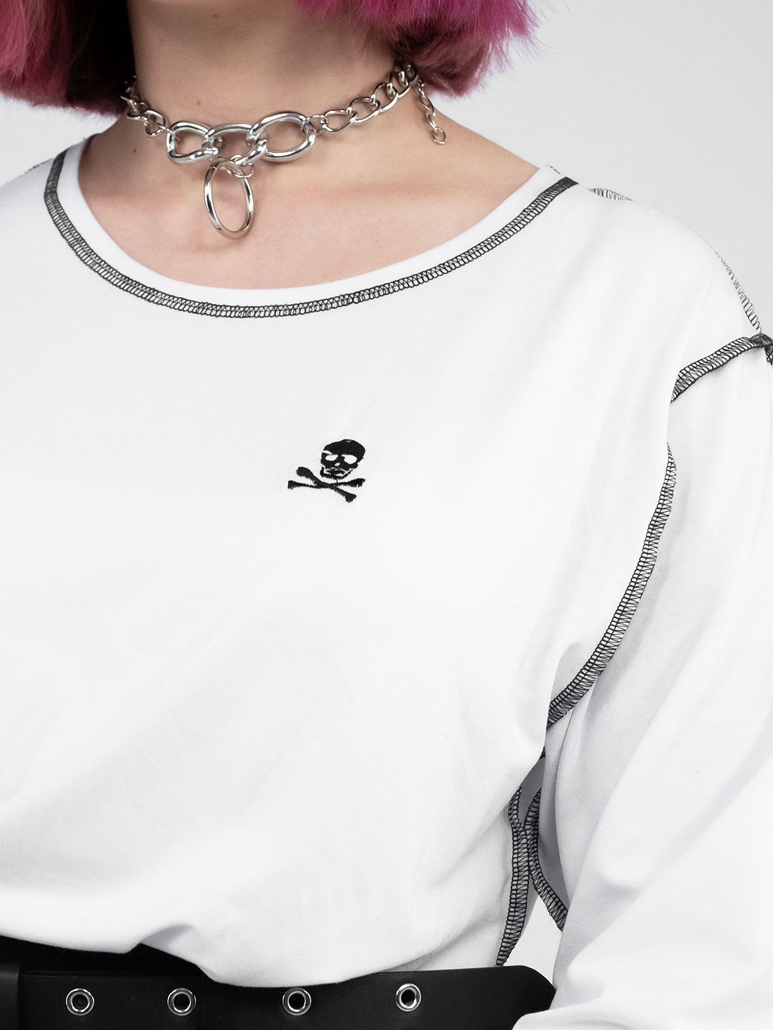 Skully White Embroidered Longsleeve