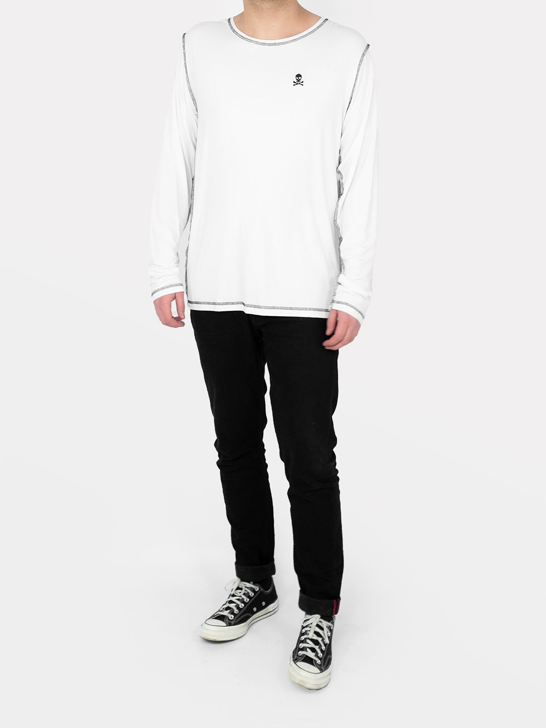 Skully White Embroidered Longsleeve