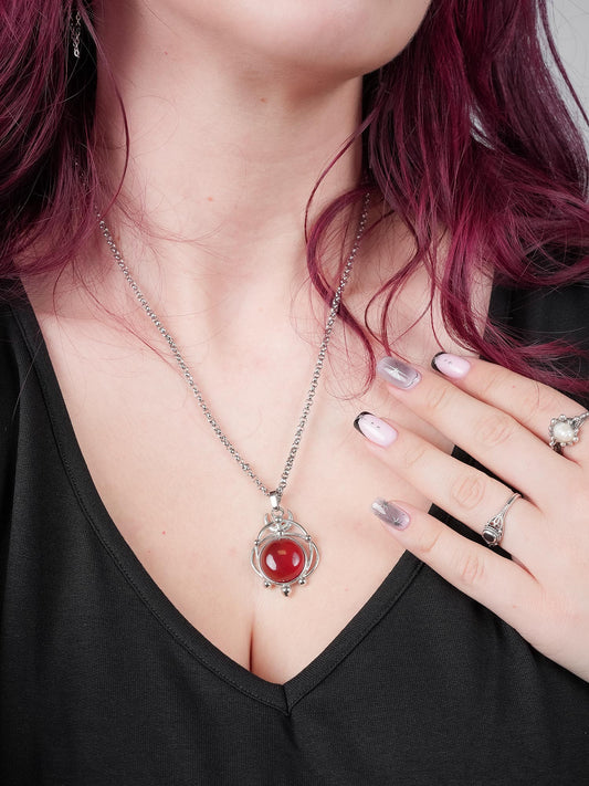 Bloodlust Red Agate Necklace
