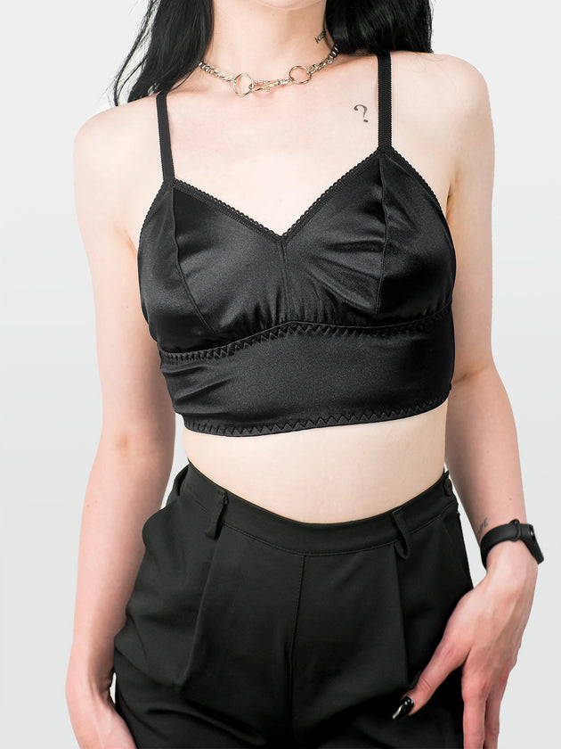 Obsidian Satin Bralette