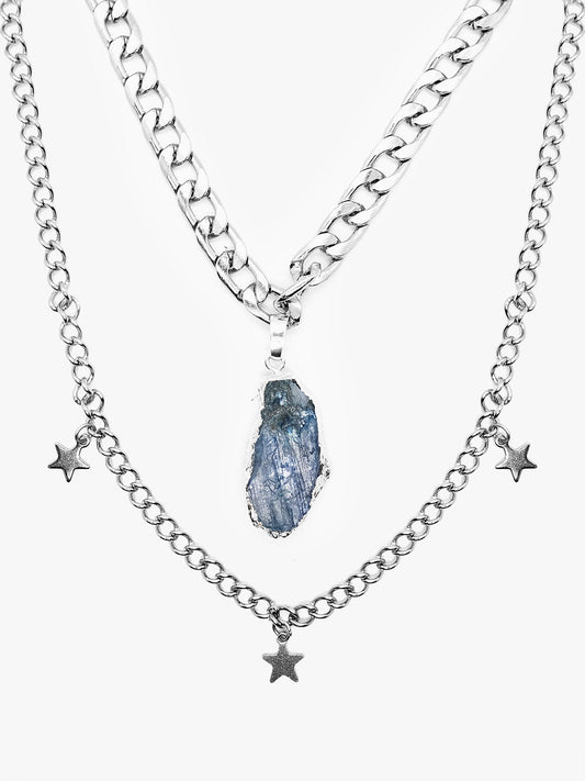 Podwójny choker z kyanitem i gwiazdkami Lullaby