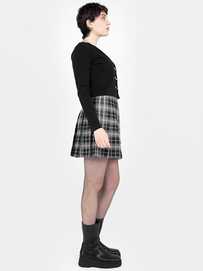 TALL Black Plaid Tennis Skirt