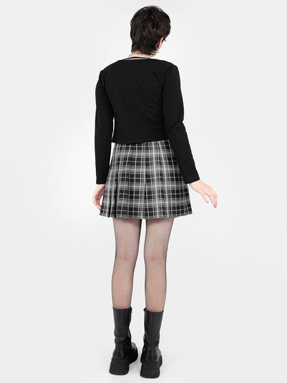 TALL Black Plaid Tennis Skirt
