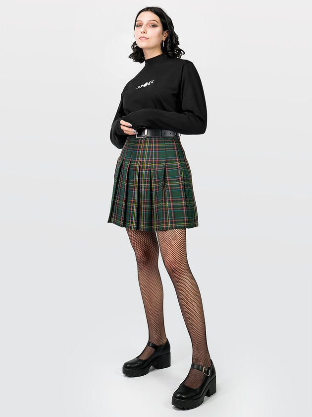 TALL Green Plaid Tennis Belt Skirt