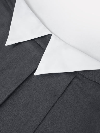 Ether Grey Pleated Mini Skirt