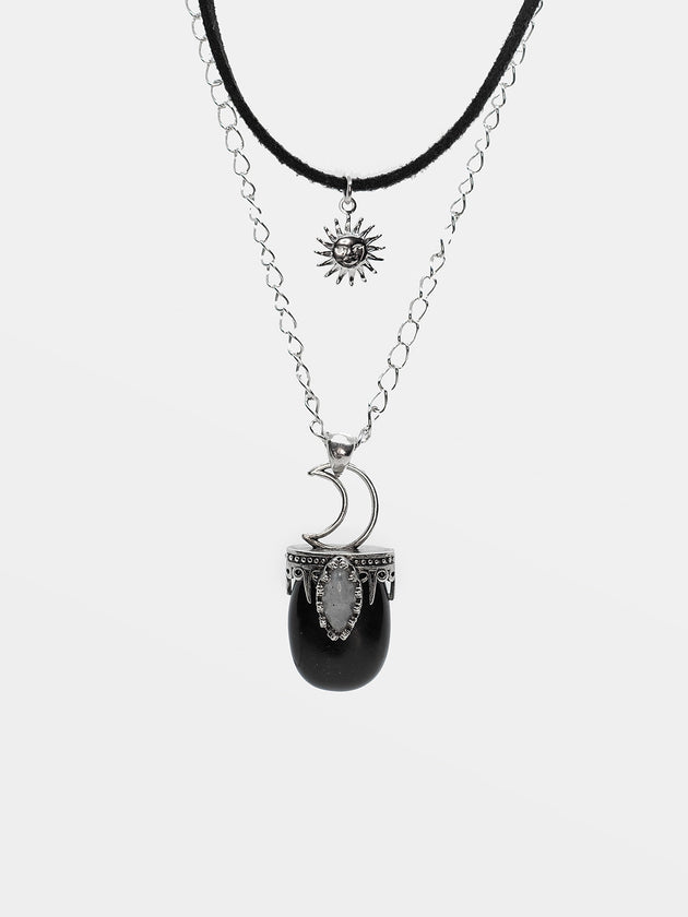 Prism Double Obsidian Necklace