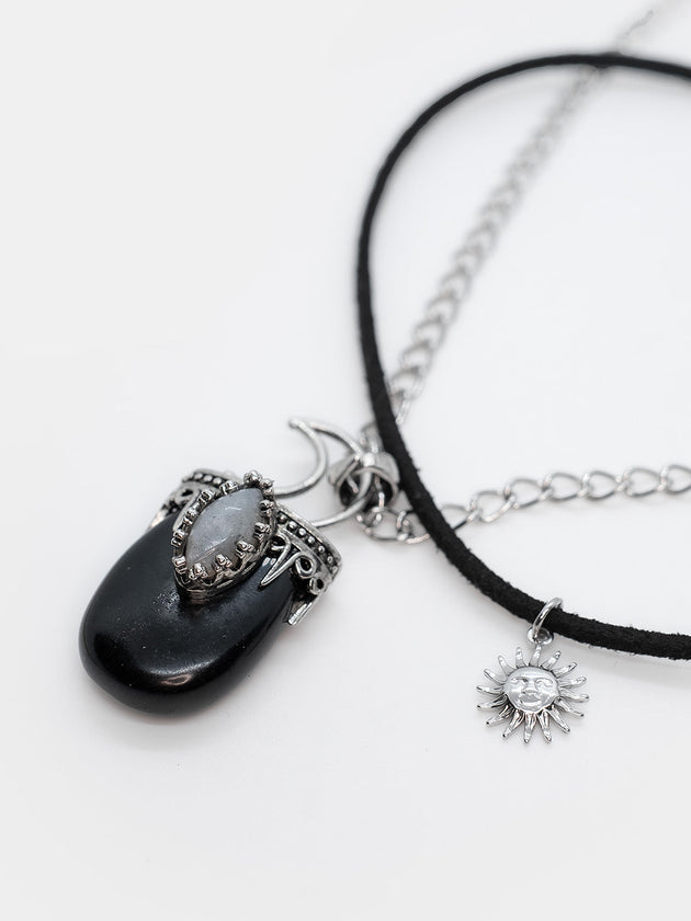 Prism Double Obsidian Necklace