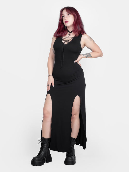 Vesper Lace Up Maxi Dress