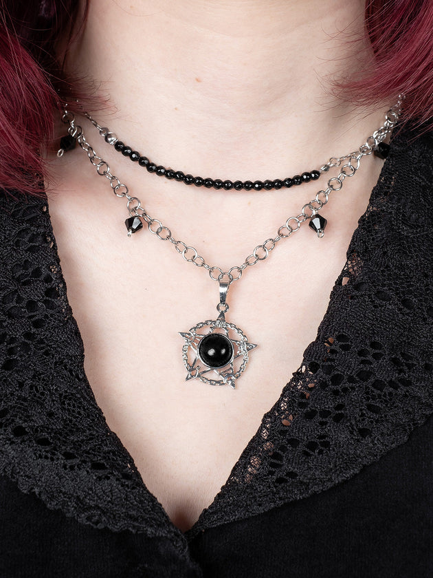 Nightfang Double Pentacle Necklace