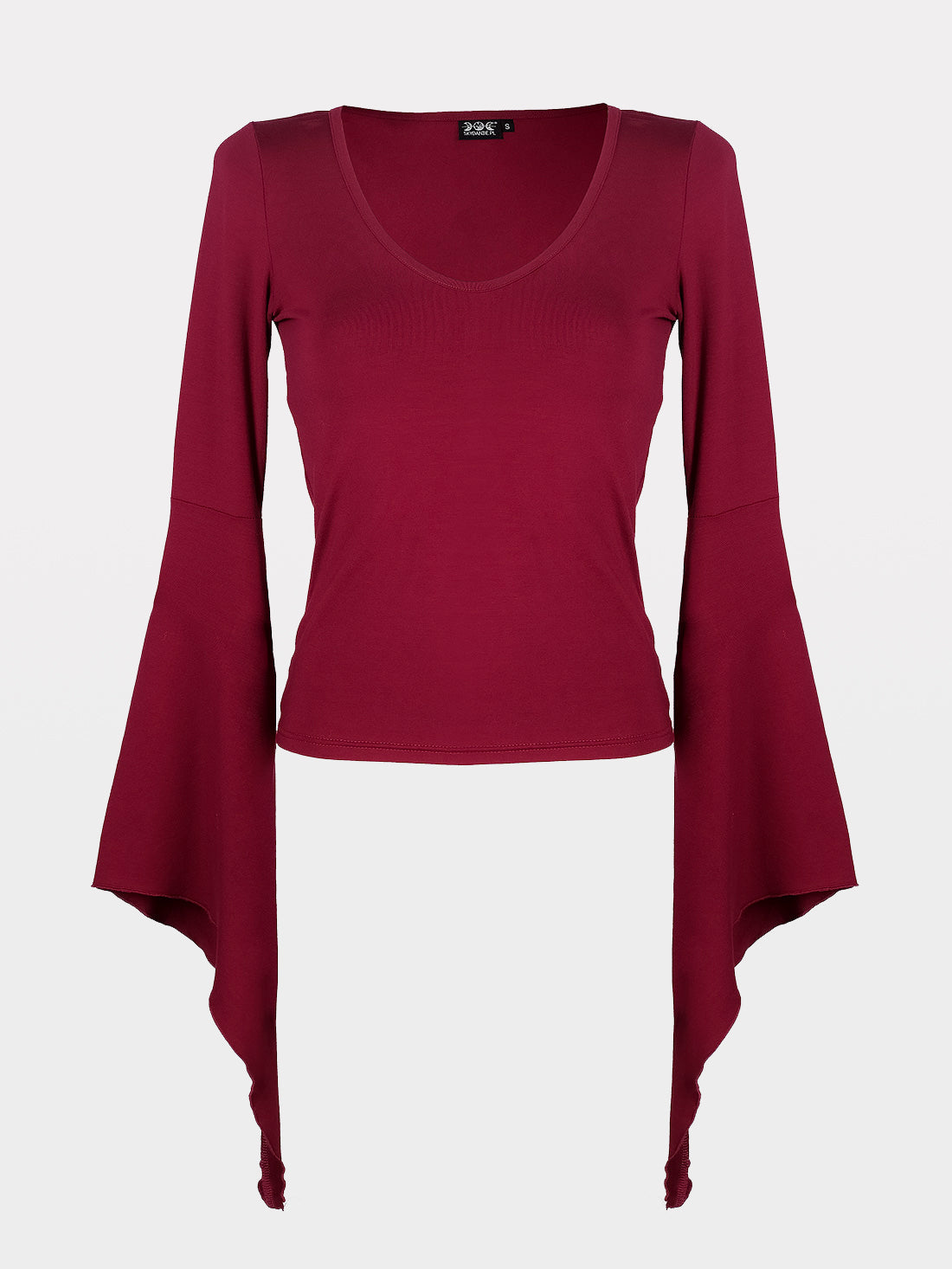 Burgundy Wisteria Bell Sleeve Top