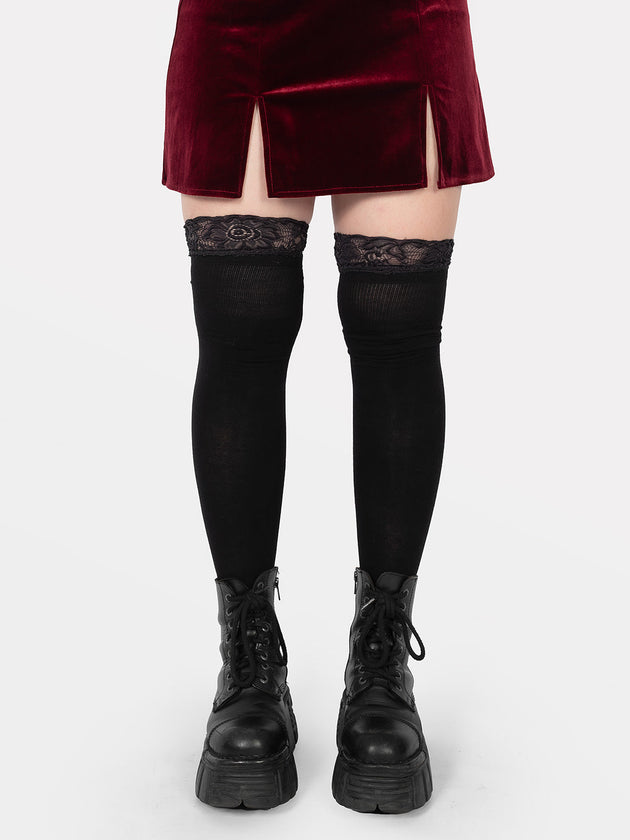 Lace Over The Knee Socks