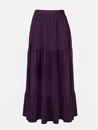 Purple Oblivion Ruffled Maxi Skirt