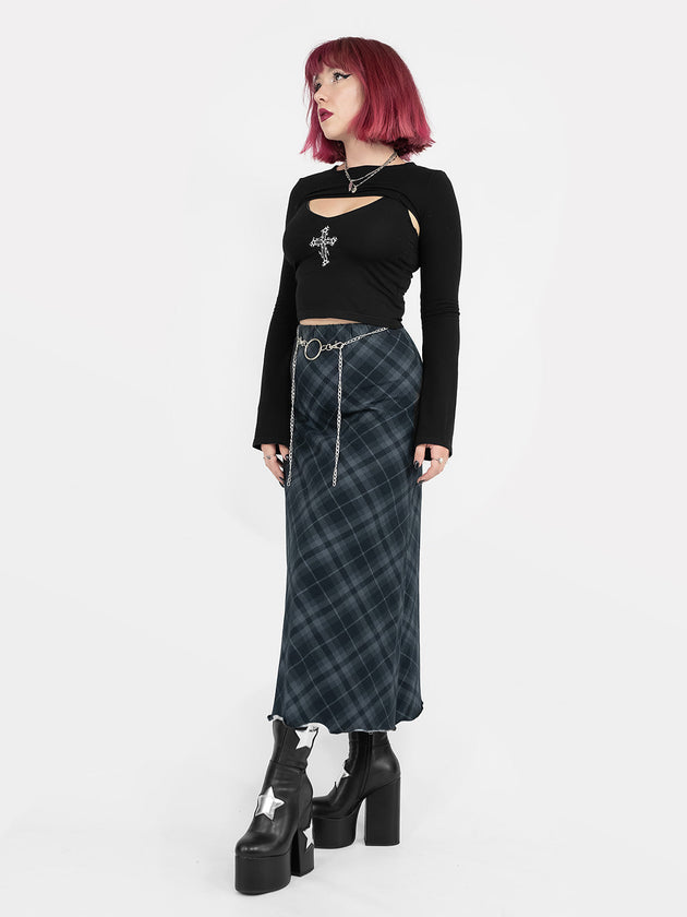 Hera Plaid Midi Skirt