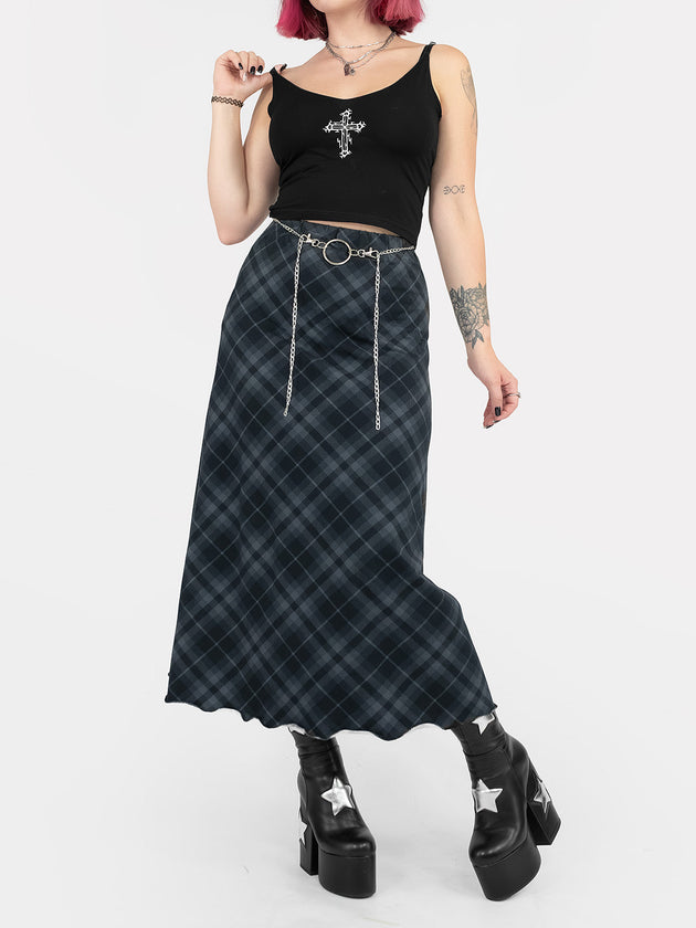 Hera Plaid Midi Skirt