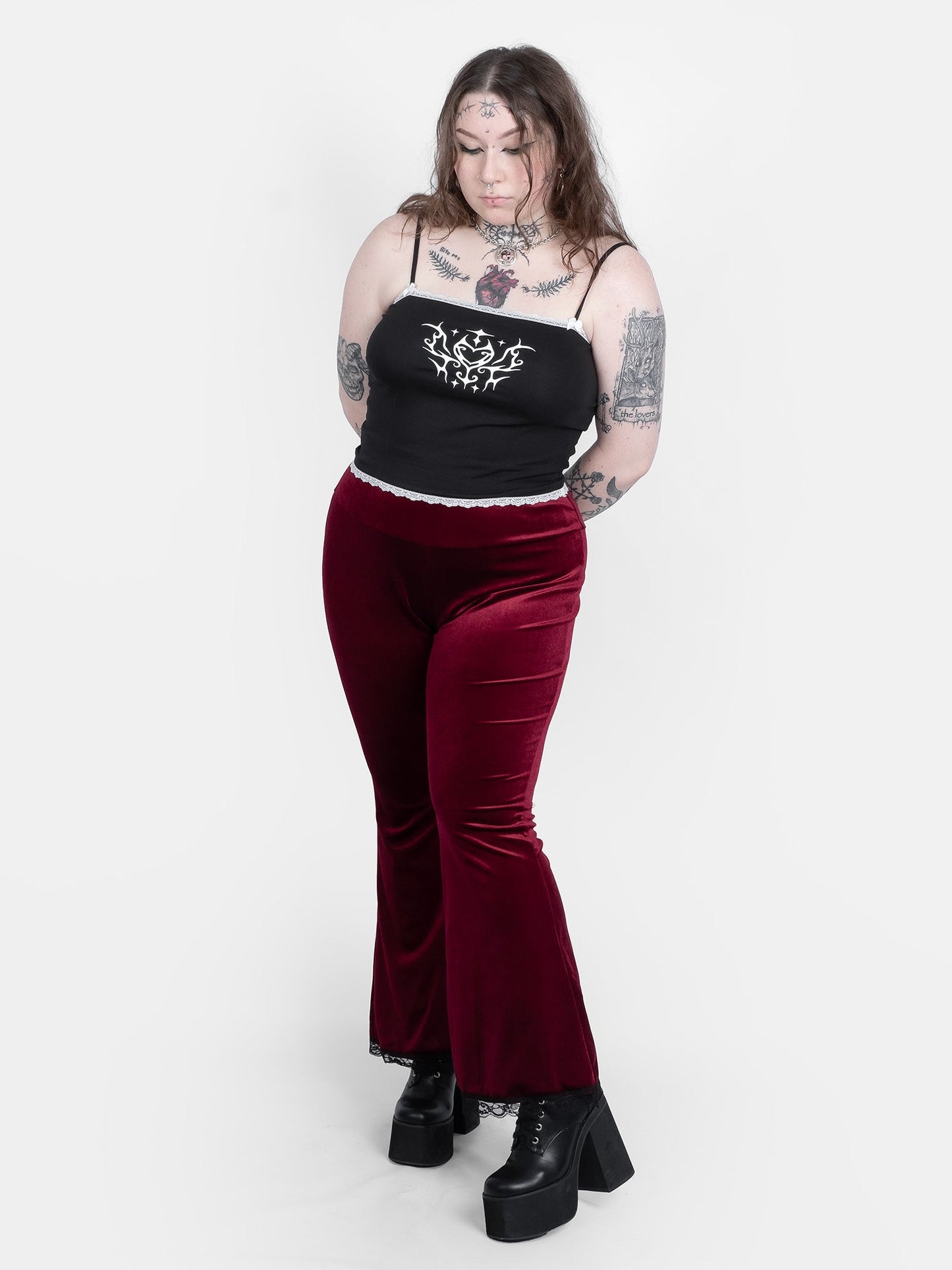 Sempre Burgundy Velvet Flares