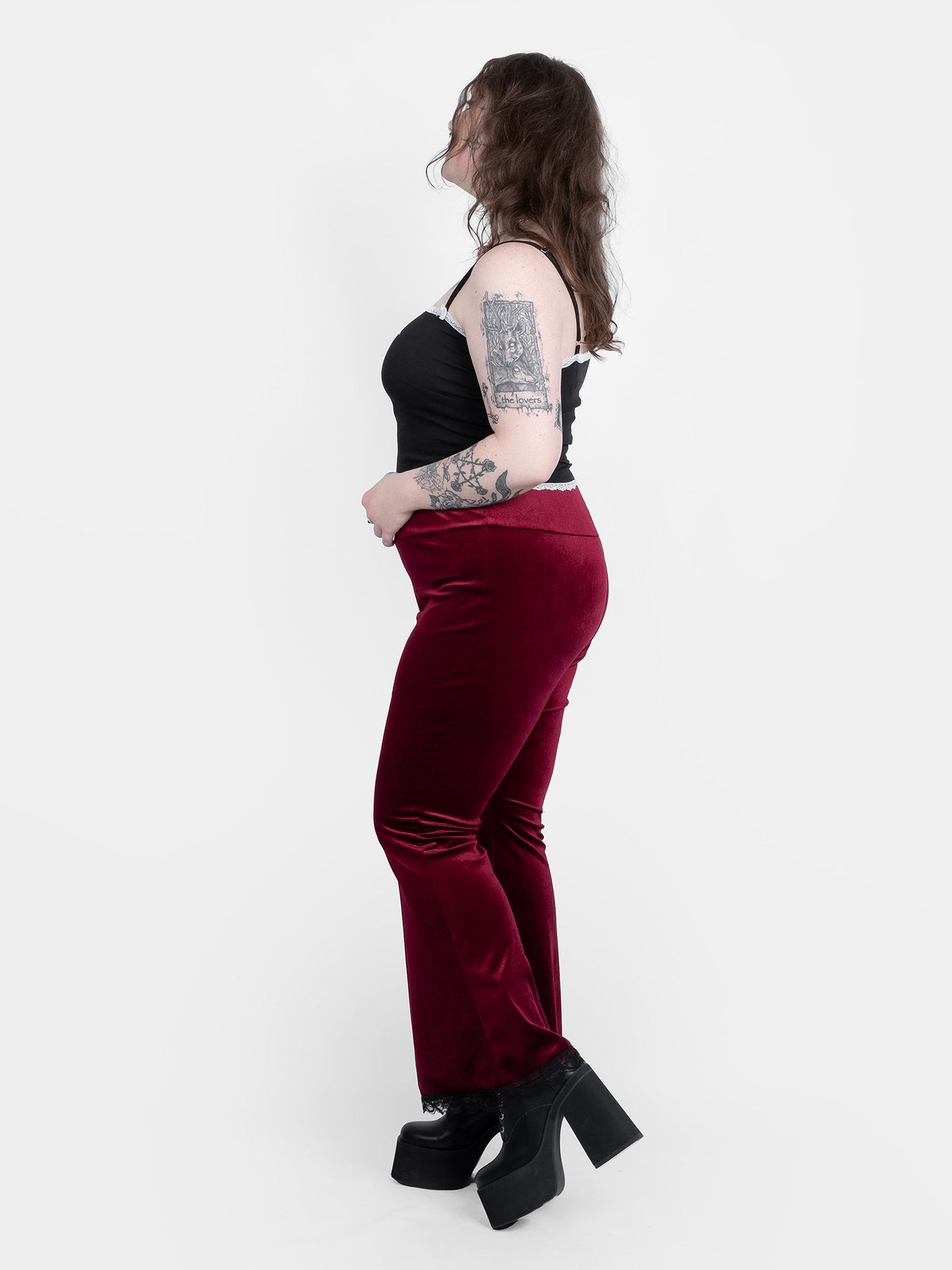 Sempre Burgundy Velvet Flares